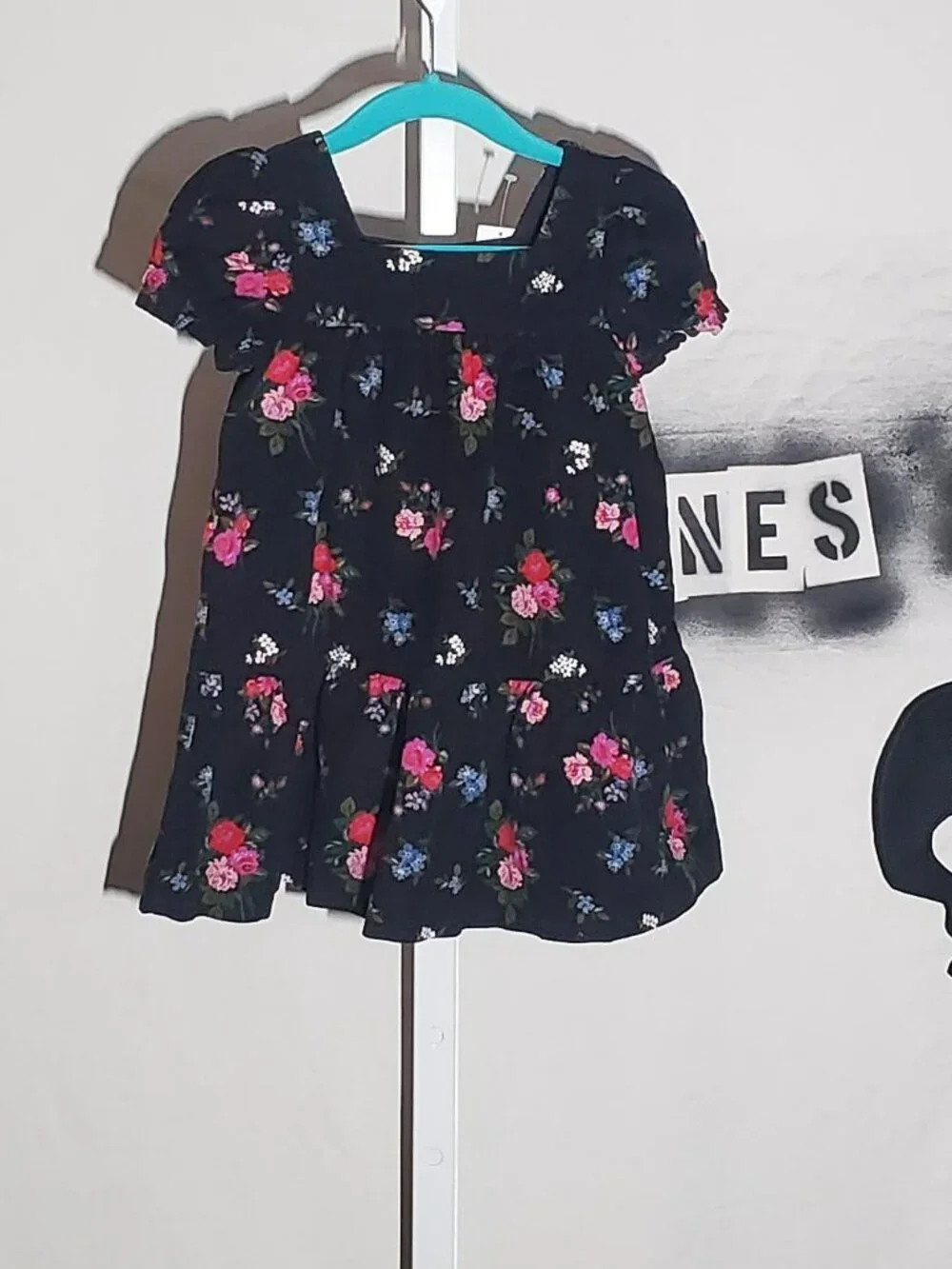 BabyGap Black Corduroy Floral Print Dress NWT sz 2 yrs
